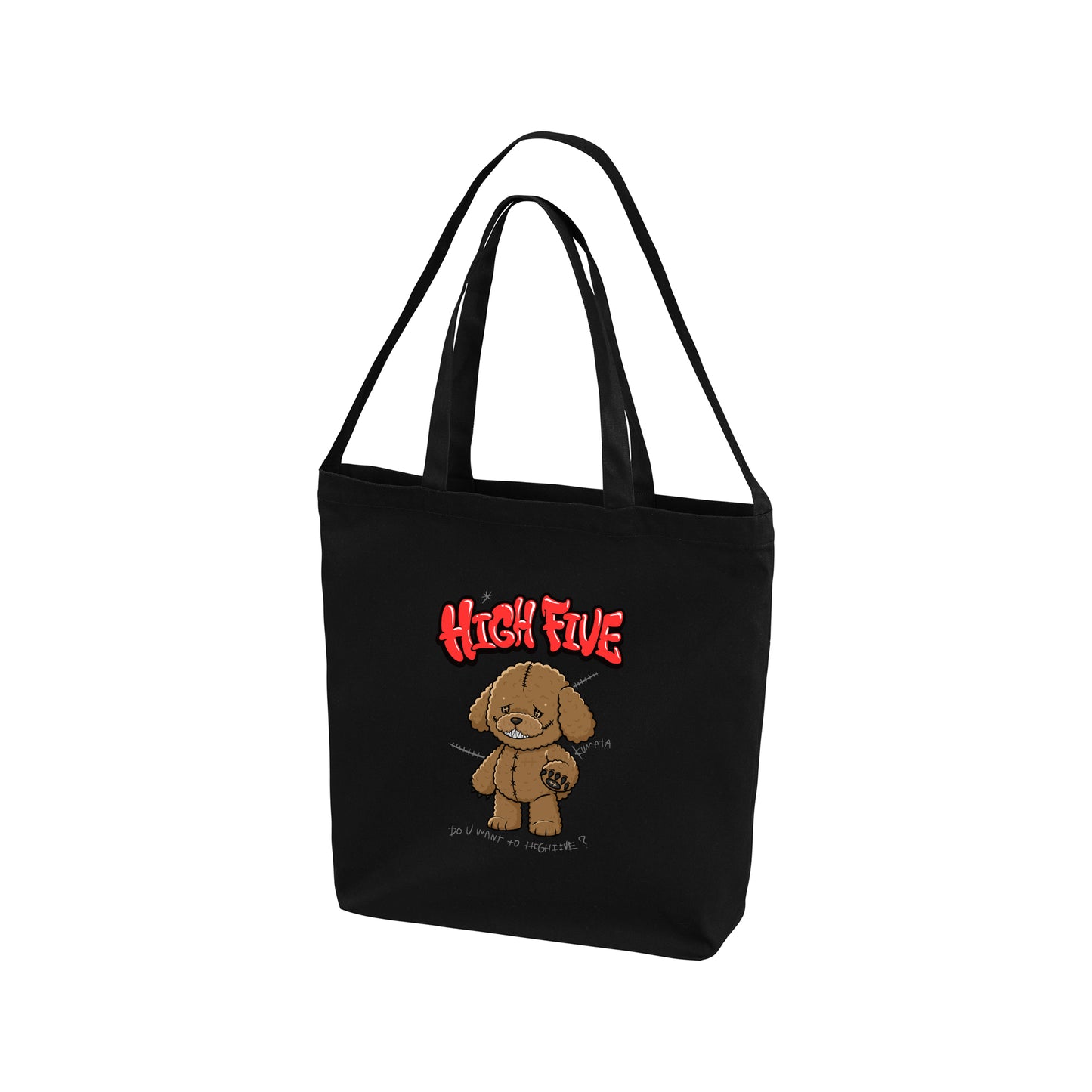 KUMATA BEAR BIG TOTE BAG / BLACK