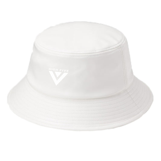LEATHER BUCKET HAT / WHITE