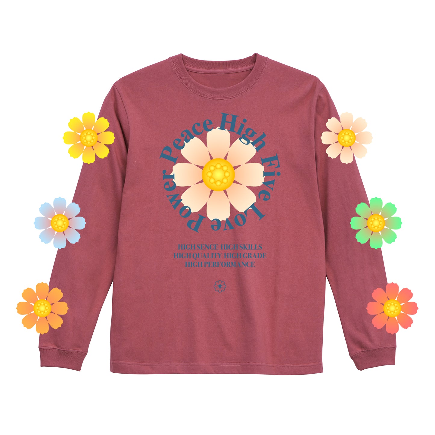 COSMOS L/S T-SHIRT / BORDEAUX