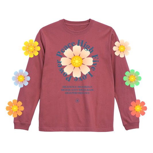 COSMOS L/S T-SHIRT / BORDEAUX