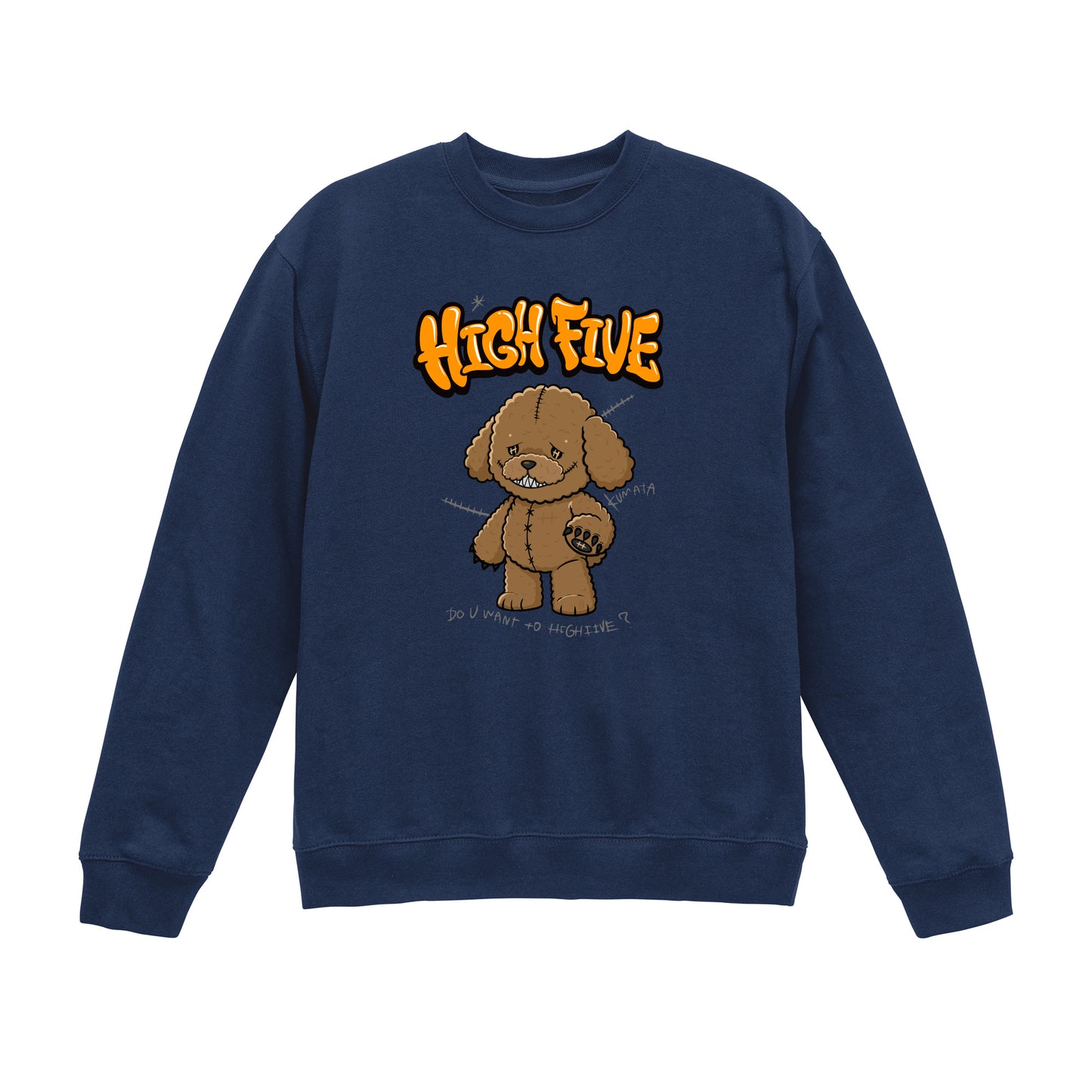 KUMATA BEAR CREWNECK SWEATSHIRT / NAVY