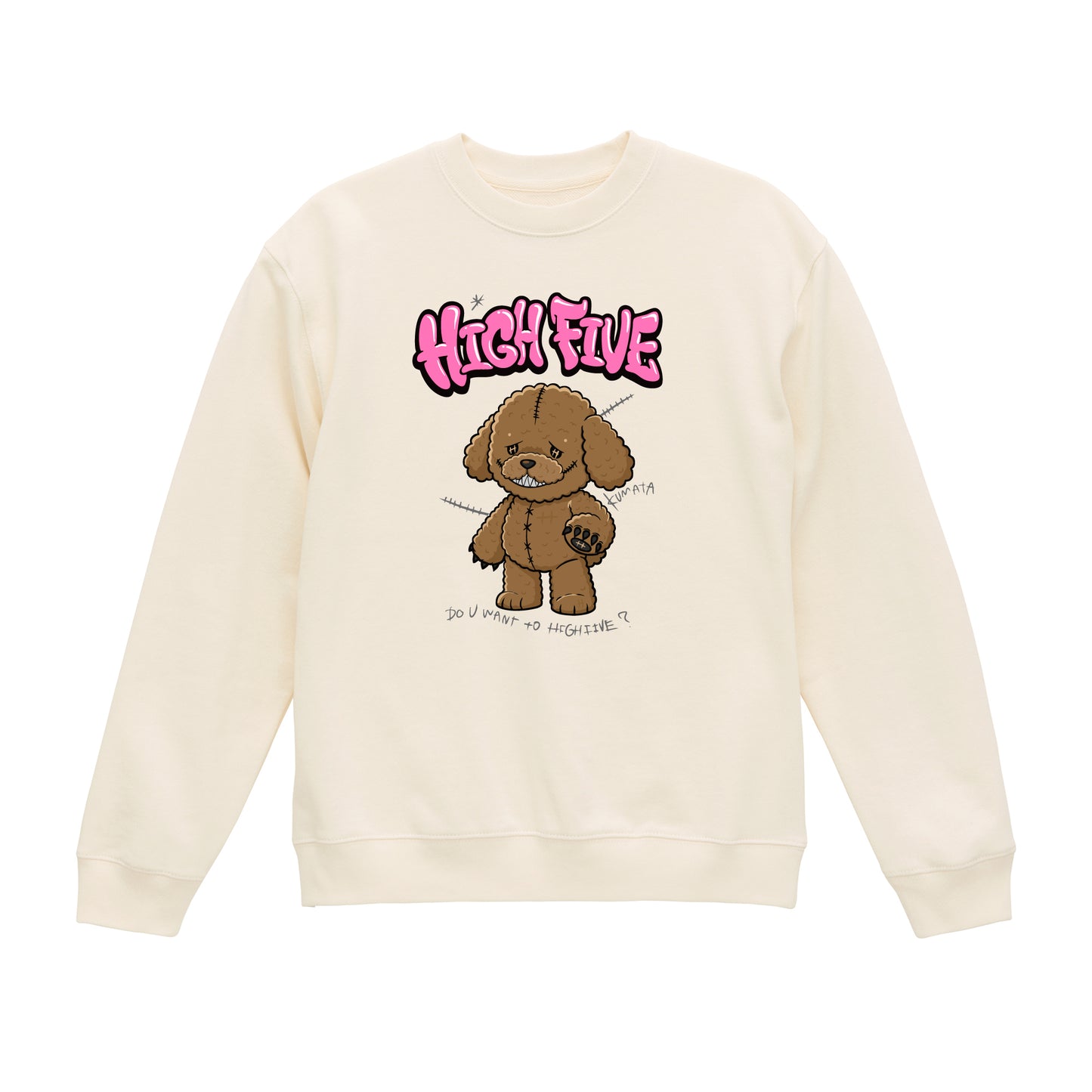 KUMATA BEAR CREWNECK SWEATSHIRT / BEIGE