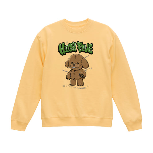 KUMATA BEAR CREWNECK SWEATSHIRT / YELLOW