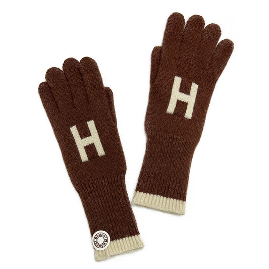 HOLIDAY H LOGO GLOVES / BROWN