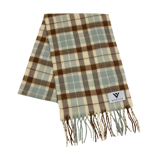 HOLIDAY CHECK SCARF / BEIGE BLUE
