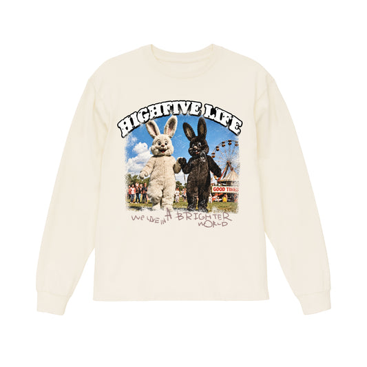 RABBIT L/S TEE / WHITE